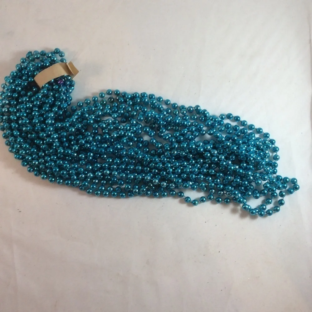 Mardi Gras Beads 1 Dozen Strands Aqua New 30” Each